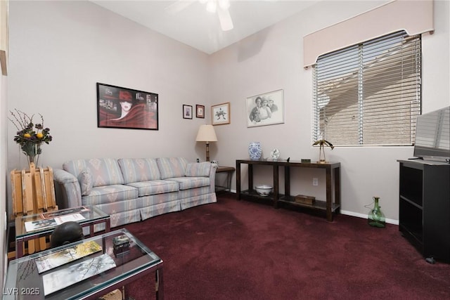 3522 Shonna Way N, Las Vegas, NV 89032 - living room featuring carpet flooring, ceiling fan, and a desk