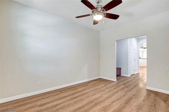 248 Windmill Croft Dr, Las Vegas, NV 89148 - unfurnished room featuring light wood-style flooring, baseboards, and ceiling fan