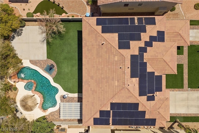 bird's eye view of a pool