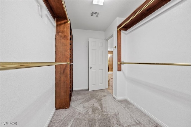 spacious closet with carpet floors