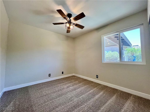 407 Tiger Lily Way, Henderson, NV 89015 - empty room with baseboards, dark colored carpet, and ceiling fan