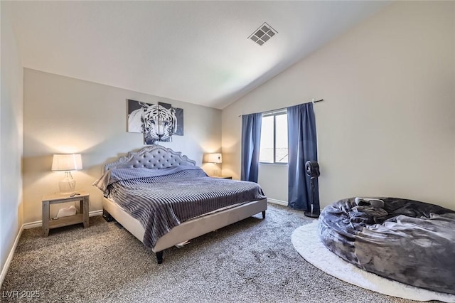 5502 Cinnamon Ave, Las Vegas, NV 89122 - carpeted bedroom with lofted ceiling and baseboards