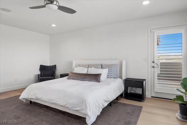 10470 Dove Meadow Way, Las Vegas, NV 89135 - bedroom featuring wood finished floors, recessed lighting, baseboards, and ceiling fan
