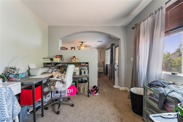9513 Perennial View Ave, Las Vegas, NV 89148 - office area featuring carpet flooring and arched walkways