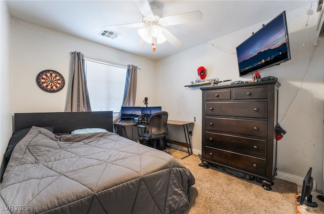 9513 Perennial View Ave, Las Vegas, NV 89148 - bedroom featuring light carpet, baseboards, and ceiling fan