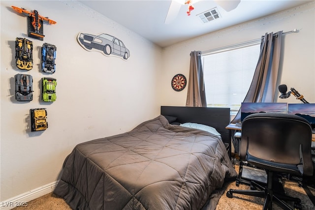 9513 Perennial View Ave, Las Vegas, NV 89148 - bedroom with carpet, baseboards, a ceiling fan, and a desk