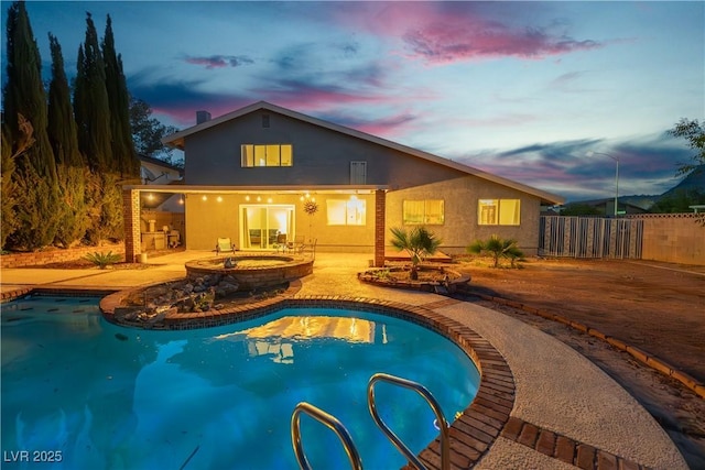 1808 Piccolo Way, Las Vegas, NV 89146 - pool at dusk with a patio
