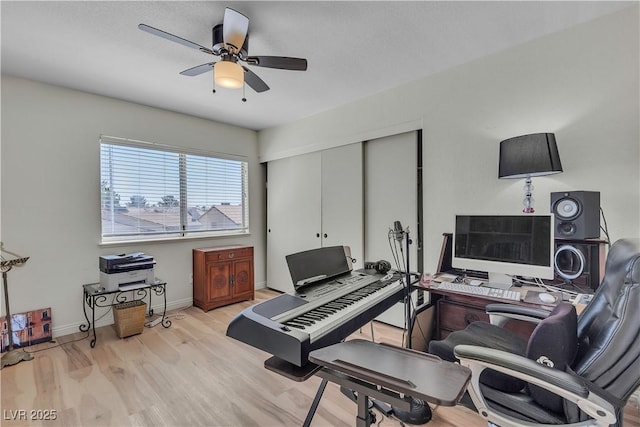 1808 Piccolo Way, Las Vegas, NV 89146 - office area with wood finished floors, ceiling fan, and baseboards