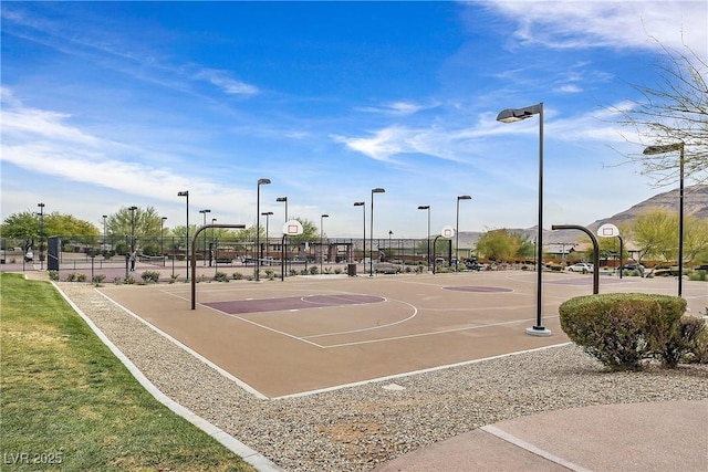 6184 Willow Rock St, Las Vegas, NV 89135 - view of basketball court with community basketball court and fence