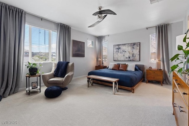 10954 Free Flow Pl, Las Vegas, NV 89138 - bedroom featuring light carpet, ceiling fan, and baseboards
