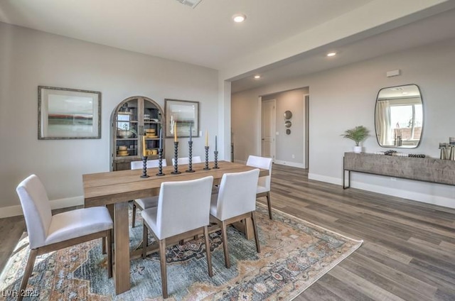 1220 Eva Creek Dr Unit 35, North Las Vegas, NV 89084 - dining space featuring wood finished floors, recessed lighting, and baseboards