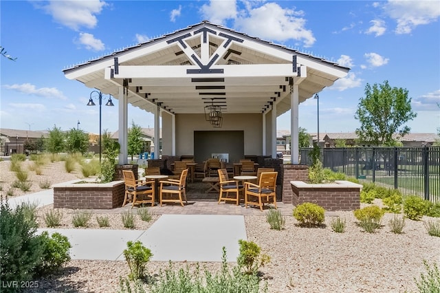 485 Pebble Run Ave, Henderson, NV 89011 - view of patio / terrace with fence and an outdoor hangout area