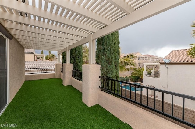 view of patio / terrace featuring a pergola
