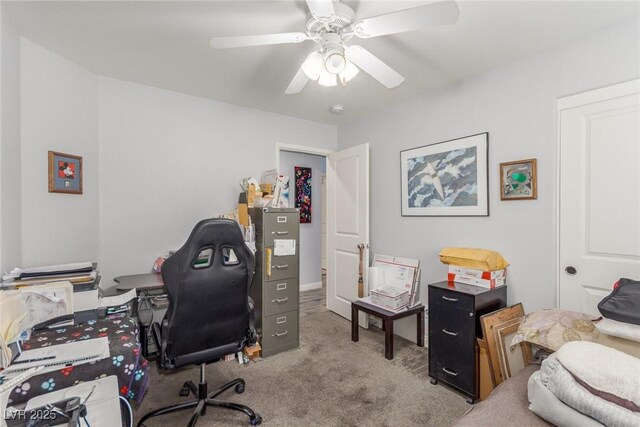 11739 Village Arbor St, Las Vegas, NV 89183 - carpeted home office featuring ceiling fan
