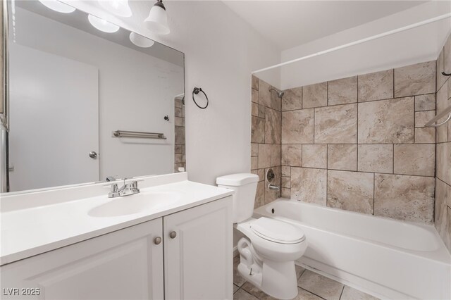 6711 W Charleston Blvd Unit 2, Las Vegas, NV 89146 - full bath with toilet, vanity, tub / shower combination, and tile patterned flooring