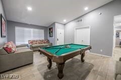 1012 Greystone Dr, Las Vegas, NV 89108 - recreation room featuring recessed lighting, baseboards, and billiards table