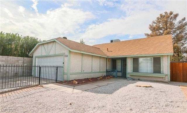 1012 Greystone Dr, Las Vegas, NV 89108 - ranch-style home with an attached garage, fence, and driveway