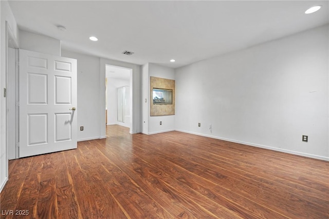 4114 Jessica Marie St, North Las Vegas, NV 89032 - unfurnished living room featuring wood finished floors, baseboards, and recessed lighting