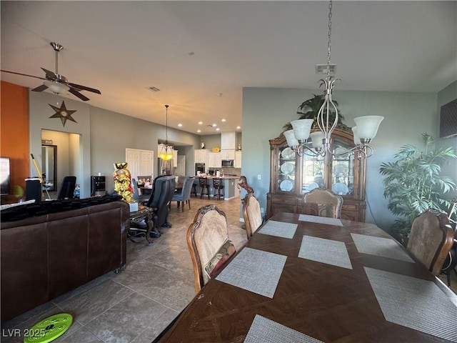 640 House Blend Ln, Henderson, NV 89052 - dining space featuring a chandelier and ceiling fan