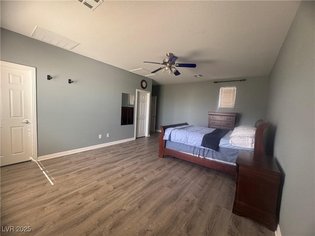 640 House Blend Ln, Henderson, NV 89052 - bedroom with wood finished floors, baseboards, and ceiling fan