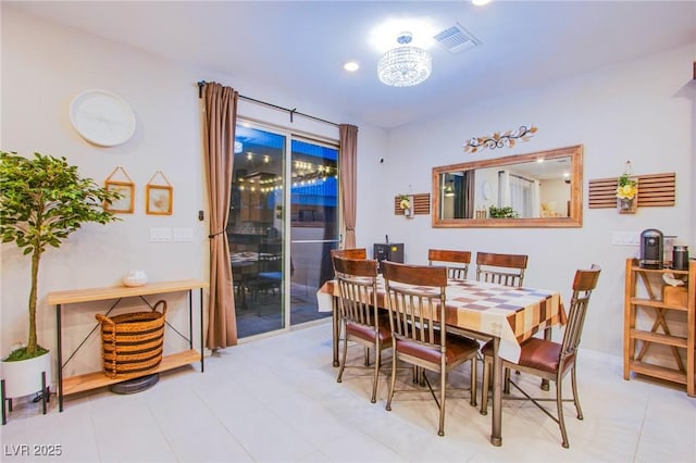 8021 Adelaide Hills St, Las Vegas, NV 89113 - dining room featuring a chandelier, light tile patterned floors, and recessed lighting