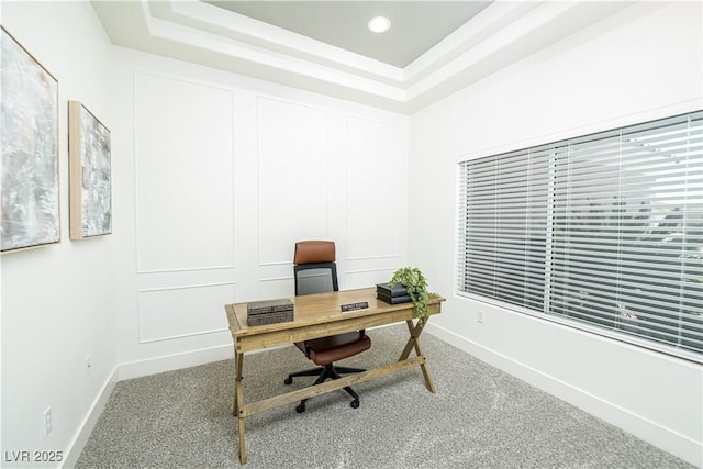 10301 Coal Creek Pl, Las Vegas, NV 89134 - office area with a raised ceiling and carpet