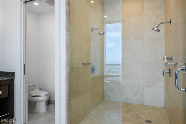 2700 S Las Vegas Blvd Unit 4305, Las Vegas, NV 89109 - bathroom with a shower stall, toilet, and tile patterned flooring