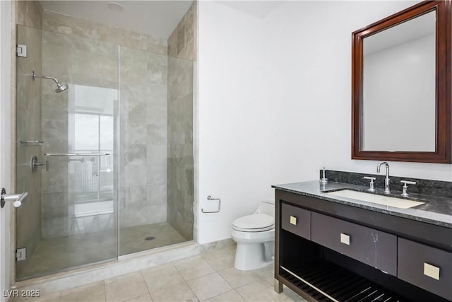 2700 S Las Vegas Blvd Unit 4305, Las Vegas, NV 89109 - full bathroom featuring toilet, tile patterned flooring, a shower stall, and vanity