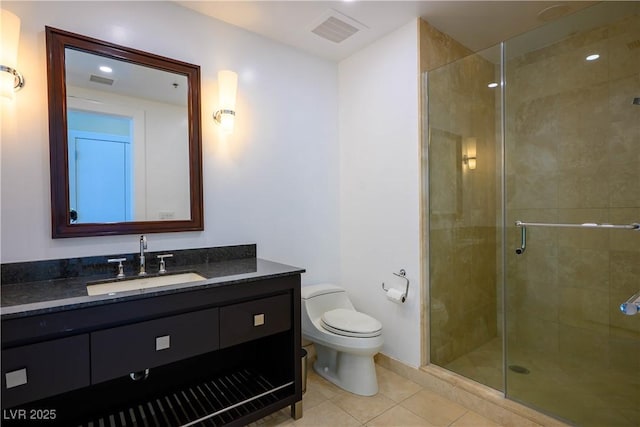 2700 S Las Vegas Blvd Unit 4305, Las Vegas, NV 89109 - full bathroom with tile patterned flooring, toilet, a shower stall, and vanity