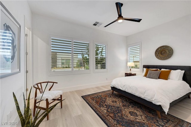 11895 Skyline Arch Ct, Las Vegas, NV 89138 - bedroom featuring light wood-style flooring and ceiling fan