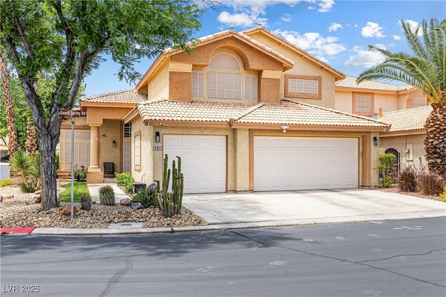 5449 Desert Spring Rd, Las Vegas, NV 89149 - view of front facade featuring stucco siding, driveway, and a tiled roof