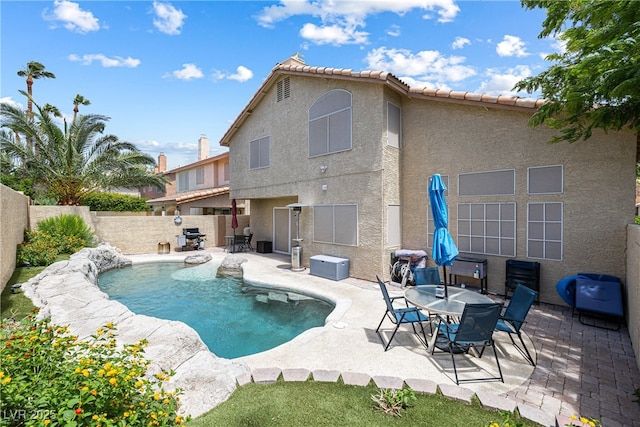 5449 Desert Spring Rd, Las Vegas, NV 89149 - view of pool with a patio, a fenced backyard, and a grill