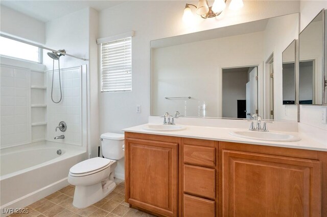 8152 Satin Carnation Ln, Las Vegas, NV 89166 - full bath with toilet, double vanity, and bathing tub / shower combination