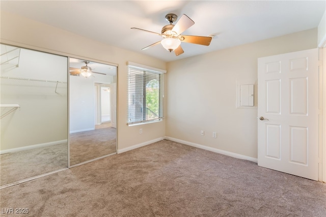 4400 S Jones Blvd Unit 2033, Las Vegas, NV 89103 - unfurnished bedroom featuring carpet flooring, a closet, a ceiling fan, and baseboards