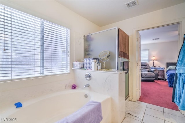5024 Granite Creek Ct, Las Vegas, NV 89131 - full bath with ensuite bathroom, plenty of natural light, tile patterned flooring, and a shower stall