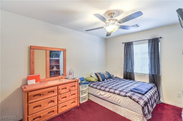 5024 Granite Creek Ct, Las Vegas, NV 89131 - bedroom featuring dark carpet, a ceiling fan, and baseboards