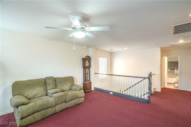 5024 Granite Creek Ct, Las Vegas, NV 89131 - carpeted living room with a ceiling fan and baseboards