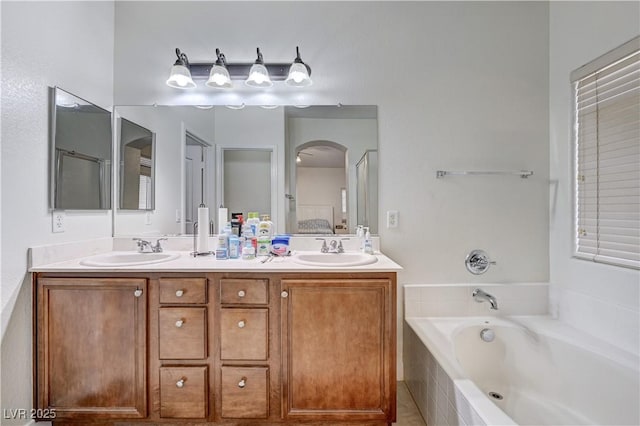 8250 Lincoln Valley St, Las Vegas, NV 89123 - ensuite bathroom with a garden tub and double vanity