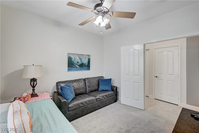 8250 Lincoln Valley St, Las Vegas, NV 89123 - living area with carpet floors, ceiling fan, and baseboards