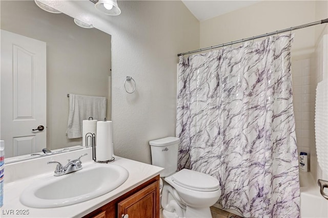 8250 Lincoln Valley St, Las Vegas, NV 89123 - full bathroom with vanity, toilet, and shower / tub combo with curtain