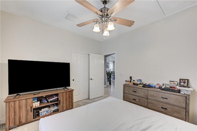8250 Lincoln Valley St, Las Vegas, NV 89123 - bedroom with a closet, ceiling fan, and light carpet