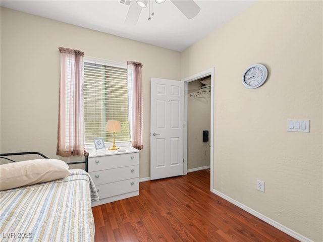 2558 Divine Sky Dr, Henderson, NV 89044 - bedroom with multiple windows, wood finished floors, and ceiling fan