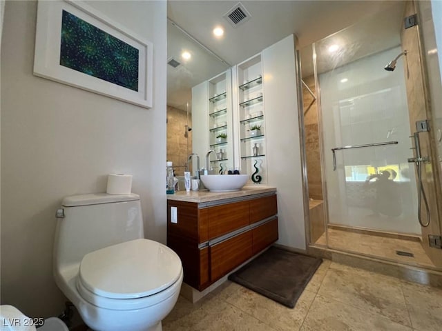 3722 Las Vegas Blvd Unit 2709, Las Vegas, NV 89158 - full bathroom featuring toilet, a shower stall, and vanity