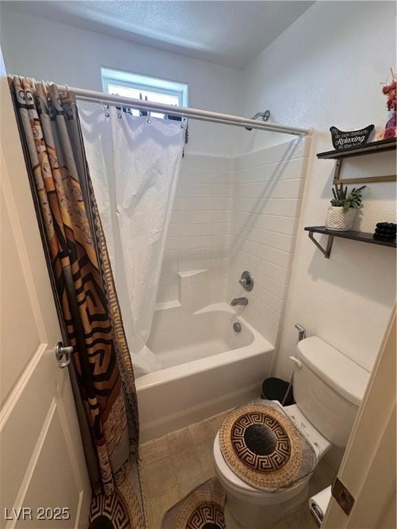 369 Stone Fly Rd, North Las Vegas, NV 89032 - bathroom with toilet and shower / bathtub combination with curtain