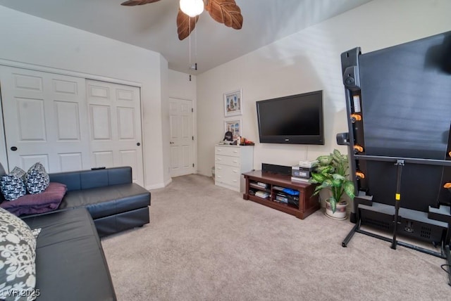 8137 Cape Flattery Ave, Las Vegas, NV 89147 - carpeted living room with a ceiling fan