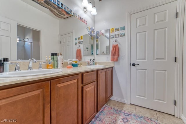 8137 Cape Flattery Ave, Las Vegas, NV 89147 - bathroom featuring tile patterned flooring and double vanity