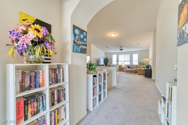 8137 Cape Flattery Ave, Las Vegas, NV 89147 - hallway with carpet and arched walkways