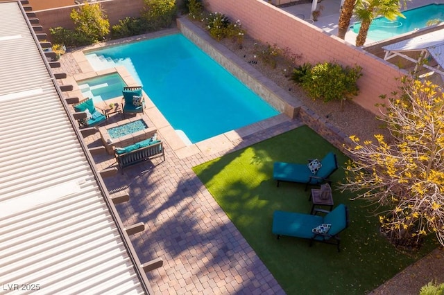8137 Cape Flattery Ave, Las Vegas, NV 89147 - view of swimming pool with a fenced backyard and a patio