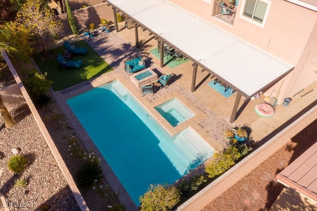 8137 Cape Flattery Ave, Las Vegas, NV 89147 - aerial view of property and surrounding area with a pool area