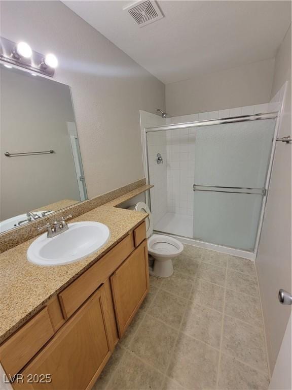 3151 Soaring Gulls Dr Unit 2101, Las Vegas, NV 89128 - full bath with a shower with shower door, toilet, and vanity